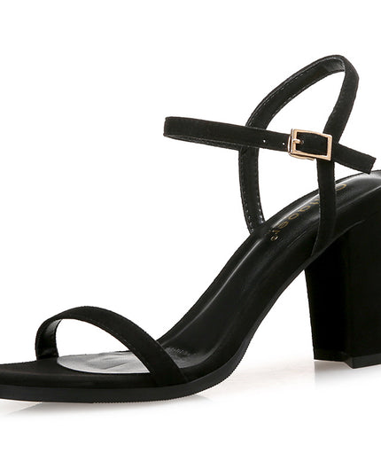 Sandals Female Fairy Style Fashion Wild Mid-heel Thick Heel Fashion Word Buckle High Heels Summer