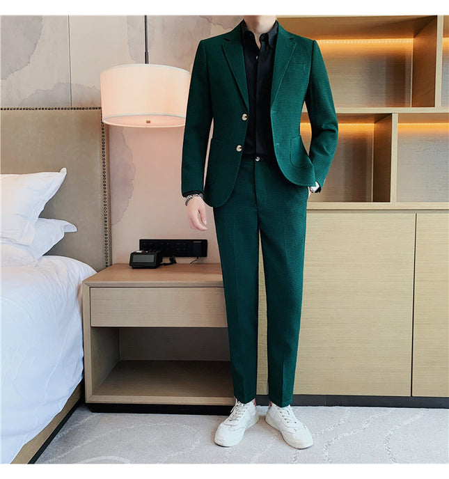 Men's Fashion Waffle Casual Suit