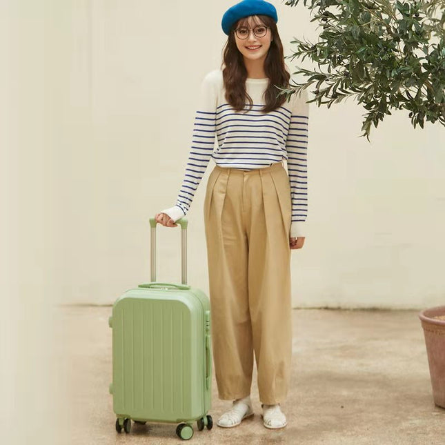 Luggage Female Student Trolley Case Travel Password Suitcase Male Candy Color Leather Case Suitcase Set