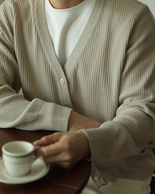 Knitted Cardigan Pure Color Warm Keeping Sweater Coat