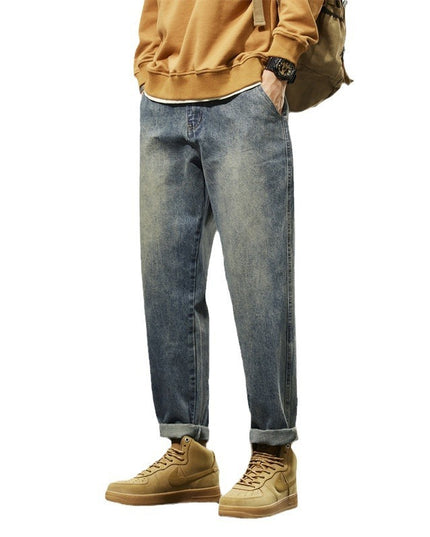 Retro Denim Pants Men's Straight Loose