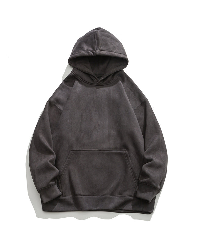 Suede No Hat Rope Hooded Sweater For Men