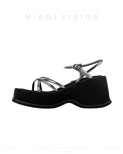 Summer Waterproof Platform Strap Outer Wear Platform Open Toe Sandals For Women