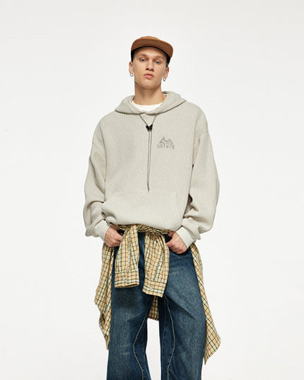 Men's Clothing Texture Knitted Embroidered Hoodie