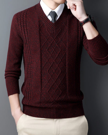 Chicken Collar Pullover Knitting Bottoming Shirt Men's Casual Sweater
