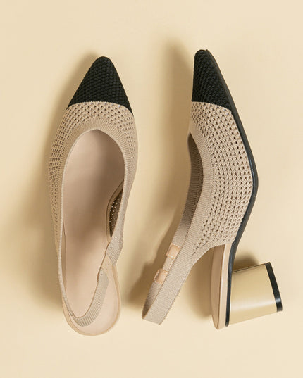 Hollow-out Knitted Closed Toe Back Empty Strap Sandals Pointed Toe