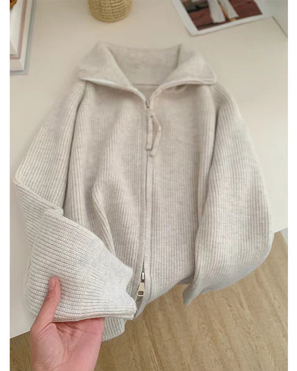 Spring Concise Idle Style Soft Glutinous Coat Thermal Knitting Coat