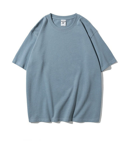 Work Clothes Embroidery Loose Round Neck Cotton Men's Short-sleeved T-shirt