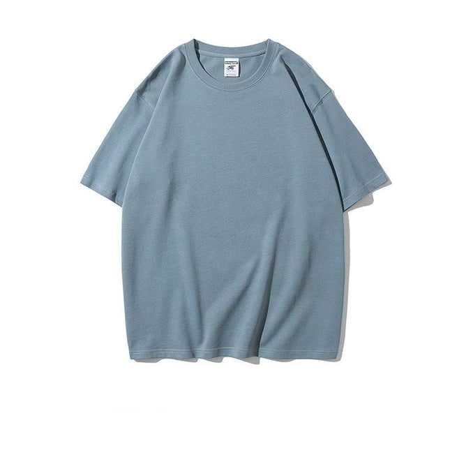 Work Clothes Embroidery Loose Round Neck Cotton Men's Short-sleeved T-shirt
