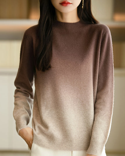 Loose Thick Idle Style Knitwear Gradient Color Sweater