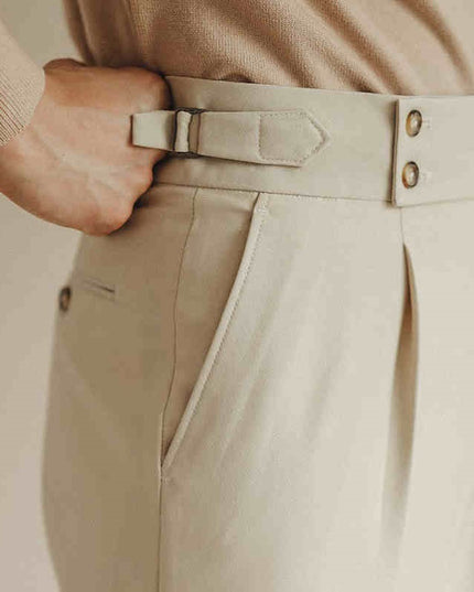Casual High-waisted Men's Business Paris Button Straight Leg Neapolitan Sag Wear Pants