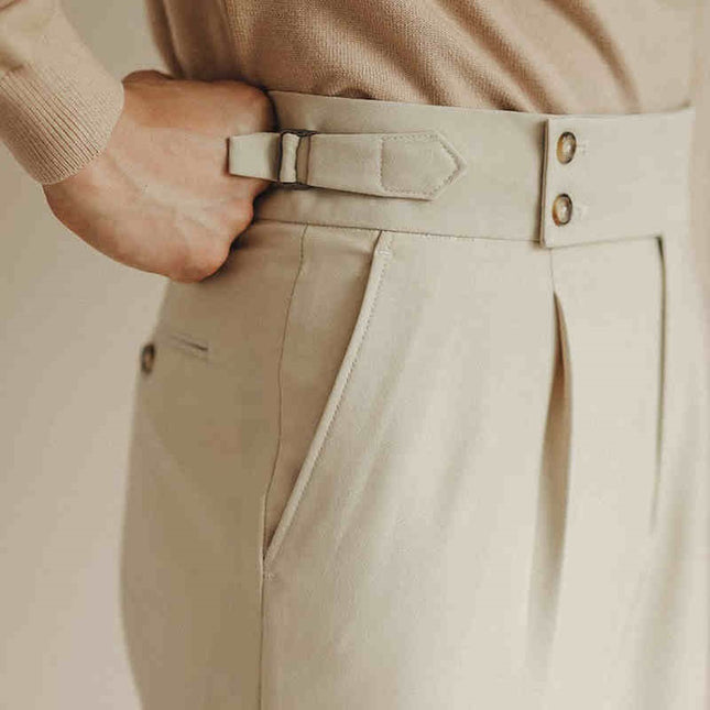 Casual High-waisted Men's Business Paris Button Straight Leg Neapolitan Sag Wear Pants