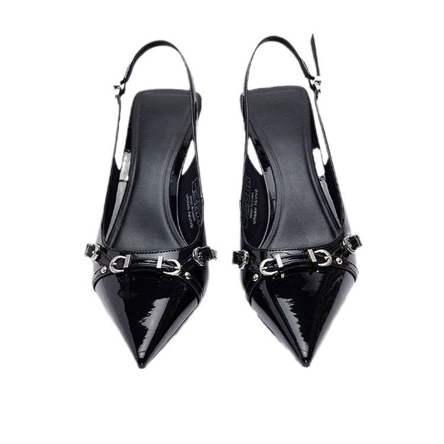 Simple Metal Buckle Pointed Shallow Mouth Stiletto Heel Women's High Heel Pumps