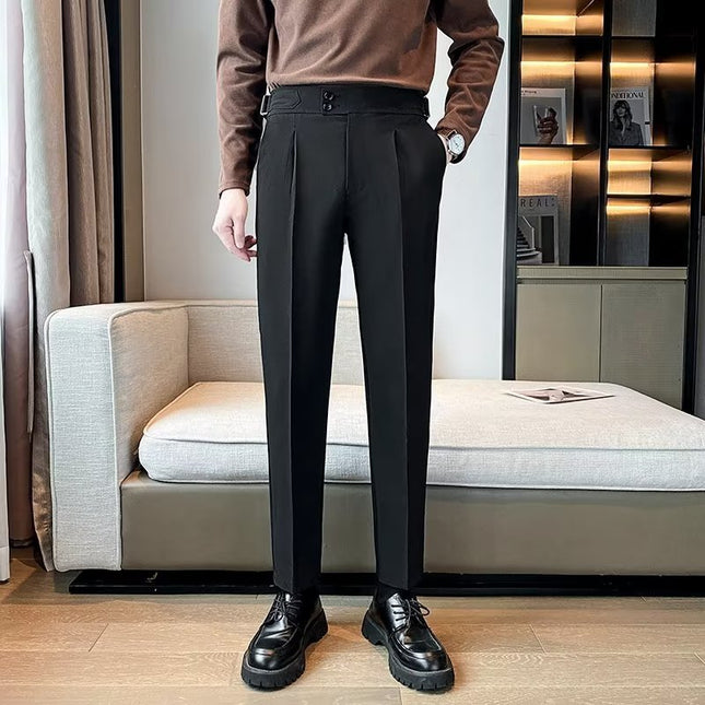 Loose Cropped Pants Draping Wide-leg Suit Pants Men's Fashion