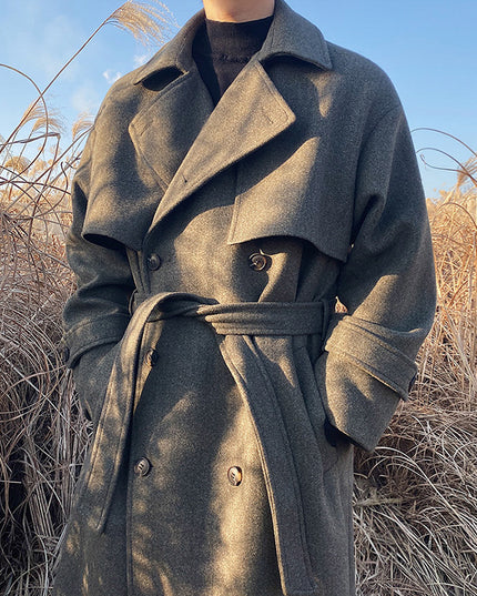 Woolen Coat Men's Winter Medium And Long Thickened