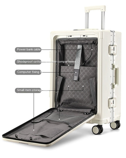 Trolley Aluminum Frame Large Capacity Front Opening Luggage