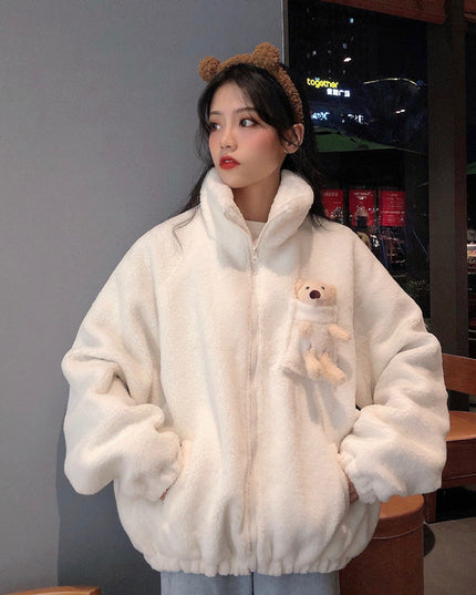 Sweatshirt Plus Velvet Thickened Female Lamb Hair