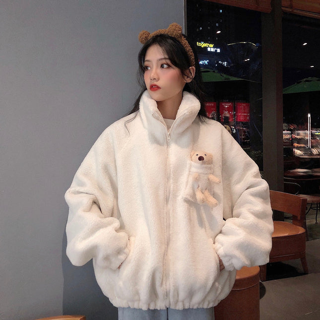 Sweatshirt Plus Velvet Thickened Female Lamb Hair
