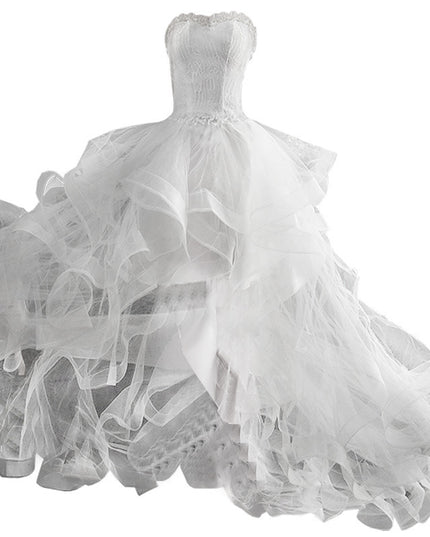 Short Front And Back Length Small Trailing Wedding Dress