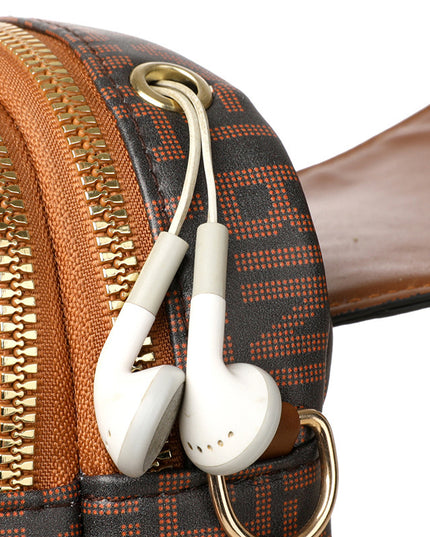 Soft Leather Retro Printed Mini Crossbody Bag