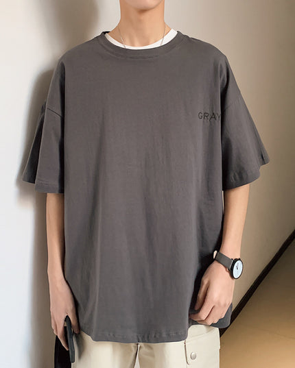 Hong Kong Style Men's Loose Couple Short-sleeved T-shirt