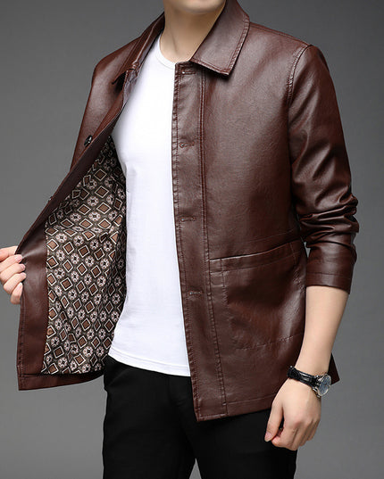 Autumn New Young And Middle-aged Leather Jacket