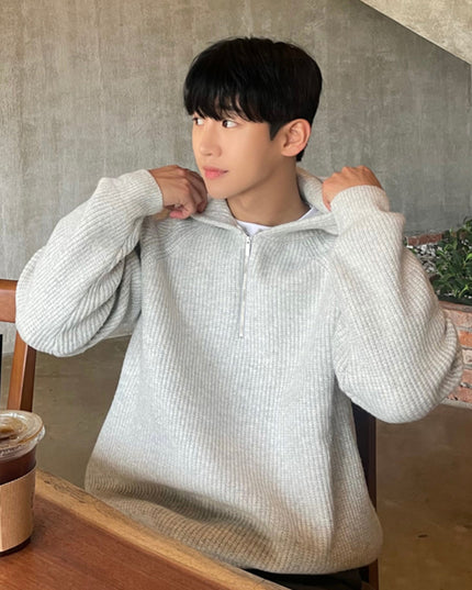 Men's High-grade Half-zip Hooded Sweater