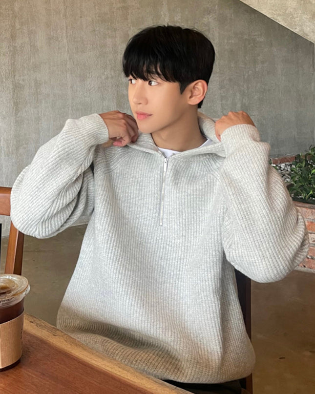 Men's High-grade Half-zip Hooded Sweater