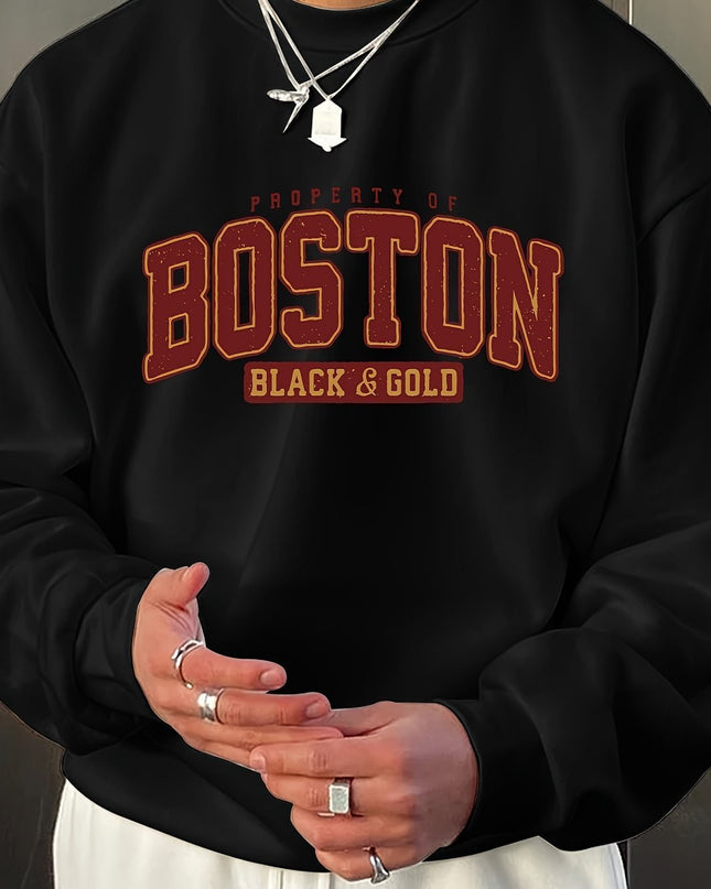 Fashion Men's Casual Long Sleeve Crew Neck Pullover Sweatshirt