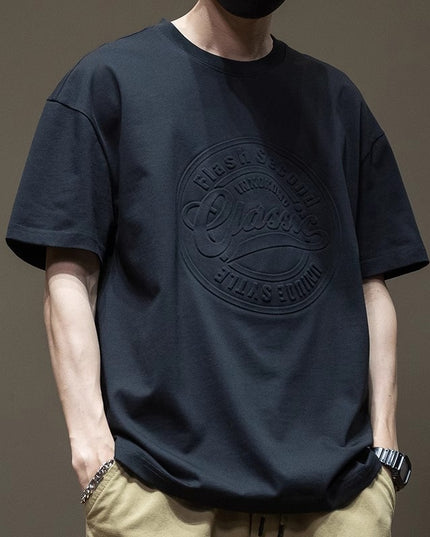 Summer Fat Crew Neck Short Sleeve T-shirt Loose Three-dimensional