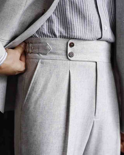 Casual High-waisted Men's Business Paris Button Straight Leg Neapolitan Sag Wear Pants