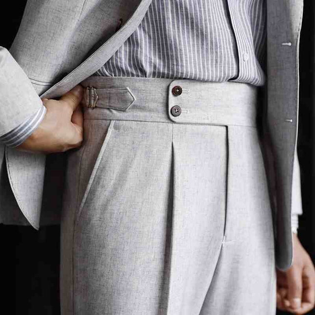 Casual High-waisted Men's Business Paris Button Straight Leg Neapolitan Sag Wear Pants