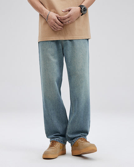 Fashion Retro Harlan Tapered Men's Denim Pants | Mid-Waist Casual Jeans