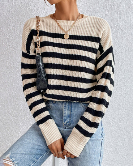 Women's Classic Striped Inner Knitted Top