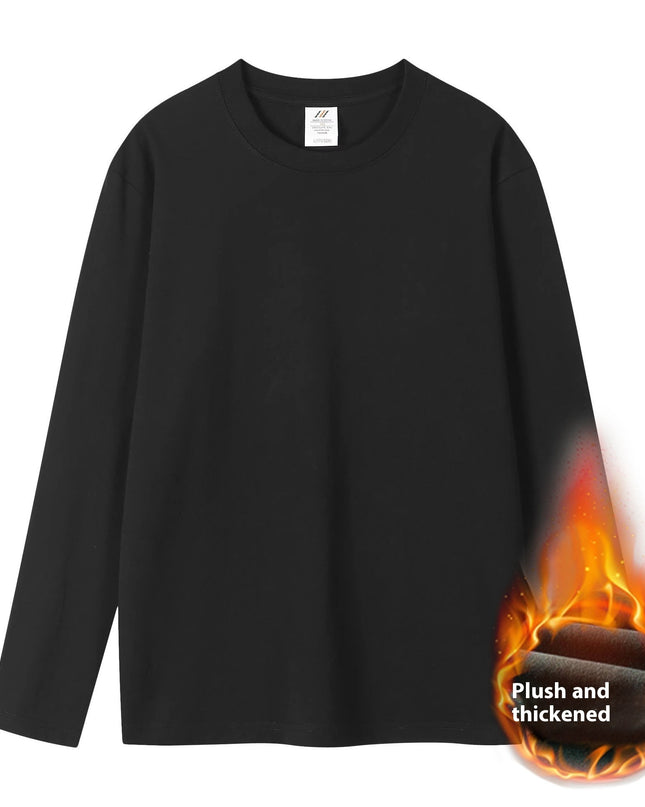 Plus Velvet White Bottoming Shirt Women's Inner Match Mid-length Loose T-shirt