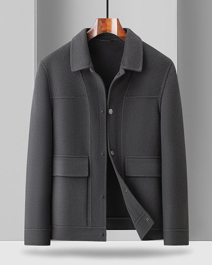 Woolen Coat Male Plus Size Turn-down Collar Coat