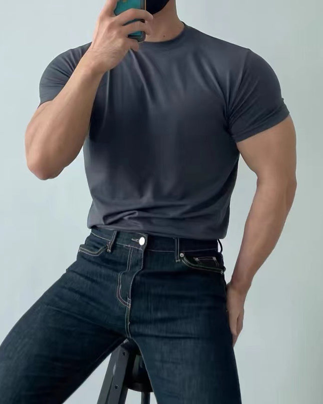 Slim Fit And Quick-drying Short-sleeved Slimming Bottoming Shirt All-matching Running