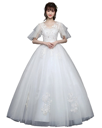 Large Size Wedding Dress Fat Bride Married Master Wedding Dress Was Thin And Simple Studio Covering Arms