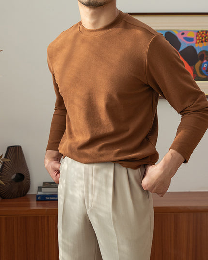 Long Sleeve T-shirt Men Fashion Round Neck