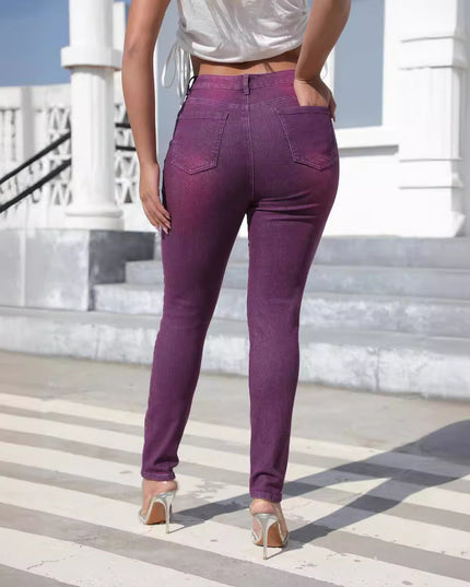 Washed Skinny Pants High Waist Women's Jeans
