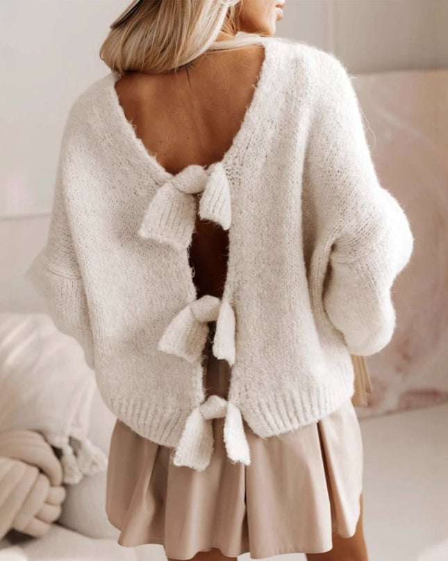 Bow Tie Women's Knitwear European And American Sweater