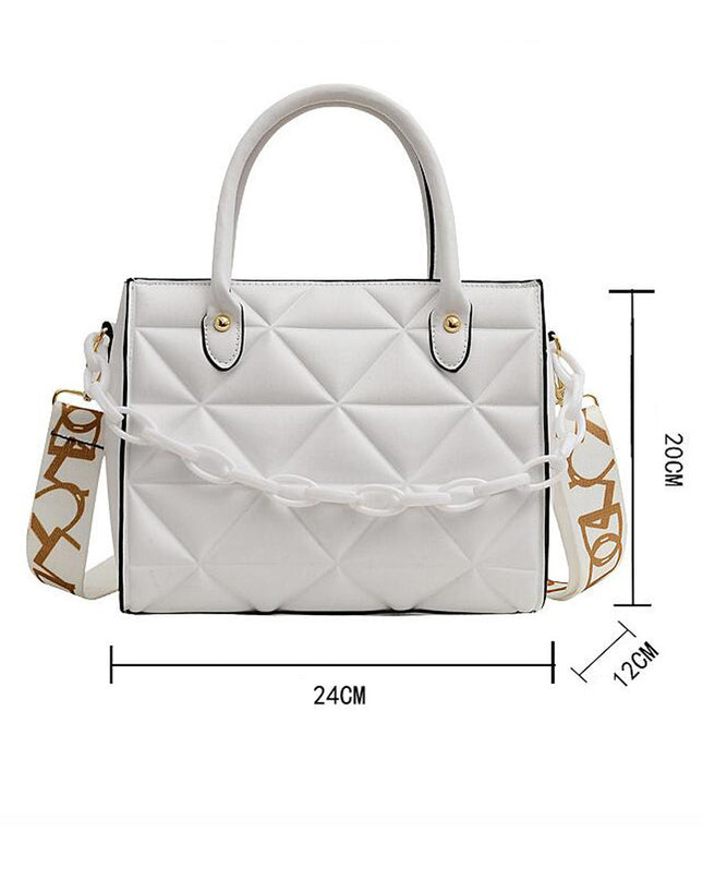 Bag Women's Bag New Spring Western Style Shoulder Bag Fashion Embroidery Thread Wide Shoulder Strap Rhombus Portable Messenger Bag