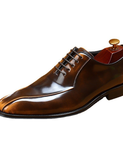 Men's Patent Leather Shiny Business Formal Oxford Shoes