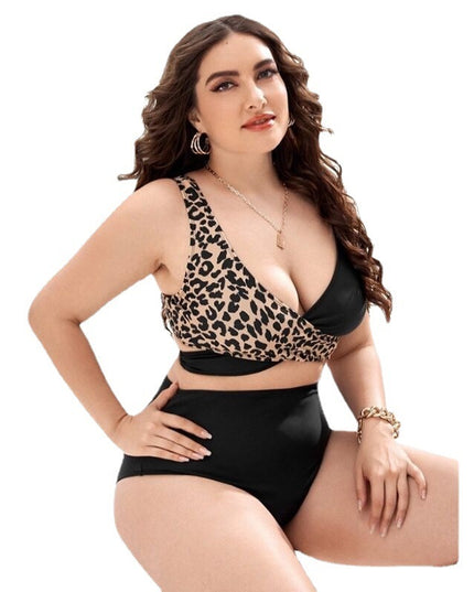 Bikini Split Push Up Chest Cross Two Tone
