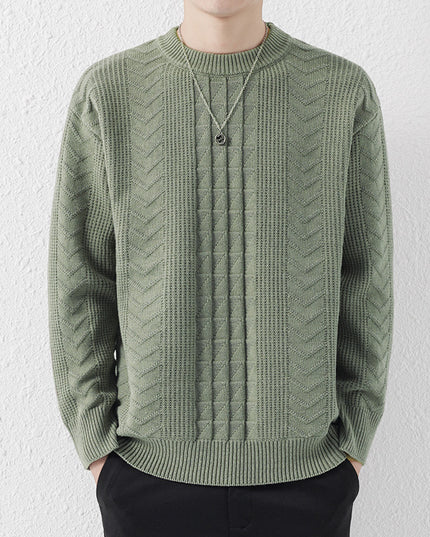 New Men's Round Neck Knitted Sweater