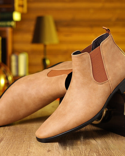 British Style Leather Boots Men's Plus Size