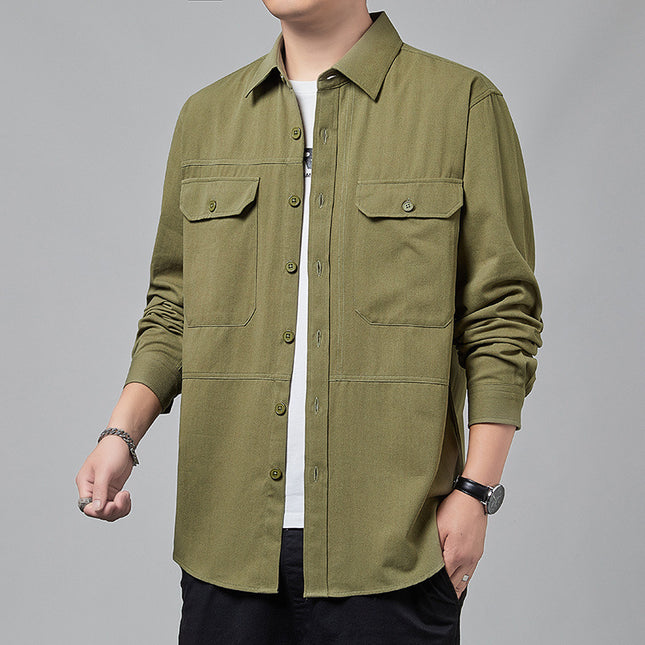 Workwear Shirt Men's Long-sleeved Casual Jacket