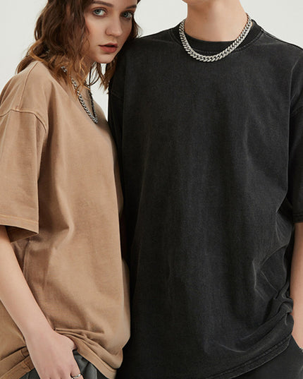 Men's Retro Washed Distressed Short Sleeve Fashion Brand