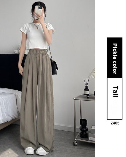 Loose Drape Casual Straight-leg Thin Ice Silk Wide-leg Pants