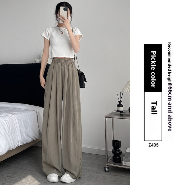 Loose Drape Casual Straight-leg Thin Ice Silk Wide-leg Pants